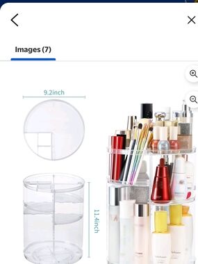 Clear 360° Rotating Makeup Organizer - Transparent Cosmetic Storage